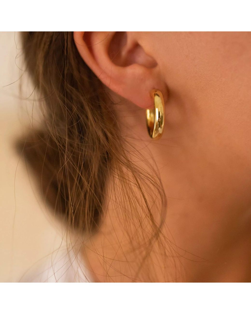 Elk & Bloom Metallic Chunky Sterling Hoop Earrings