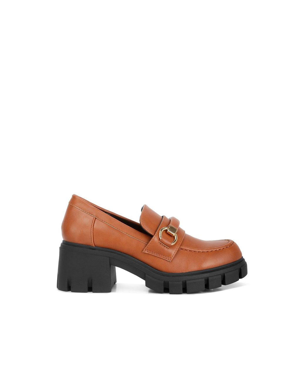 Rag & Co Brown Evangeline Chunky Platform Loafers