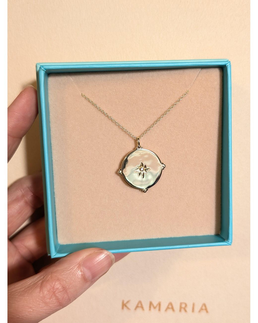 KAMARIA Metallic Compass & Opal Medallion Necklace