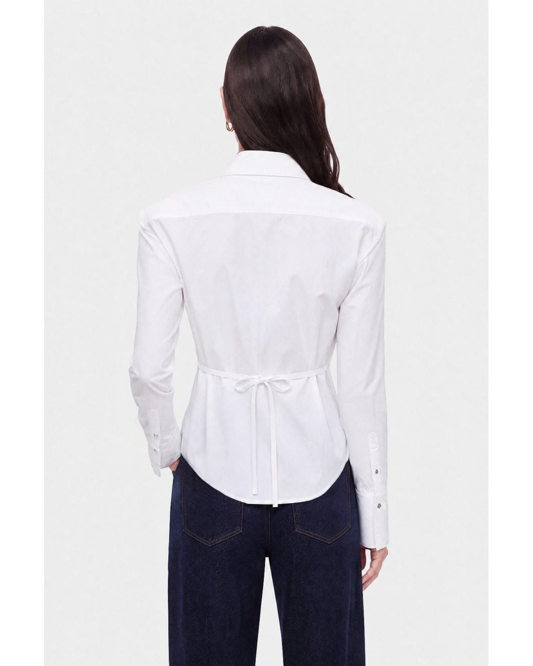 Nocturne White Waist Tie Accessory Shirt