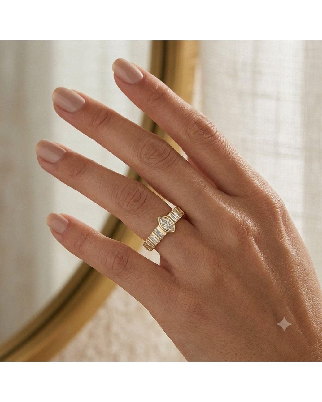 Artisan Metallic 14K Marquise & Baguette Diamond Ring