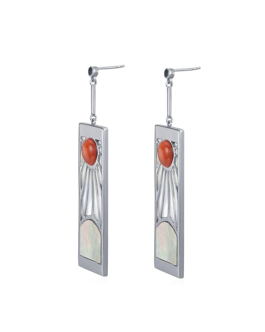 Azura Jewelry New York White Demon Slayer Hanafuda Earrings Vermeil