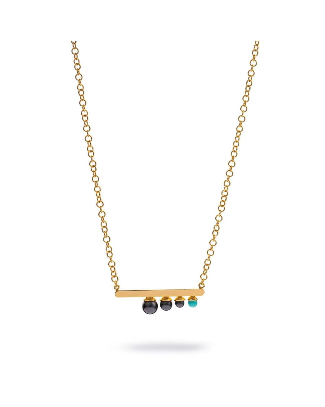Ebru Jewelry Metallic Modern Harmony Pearl & Necklace
