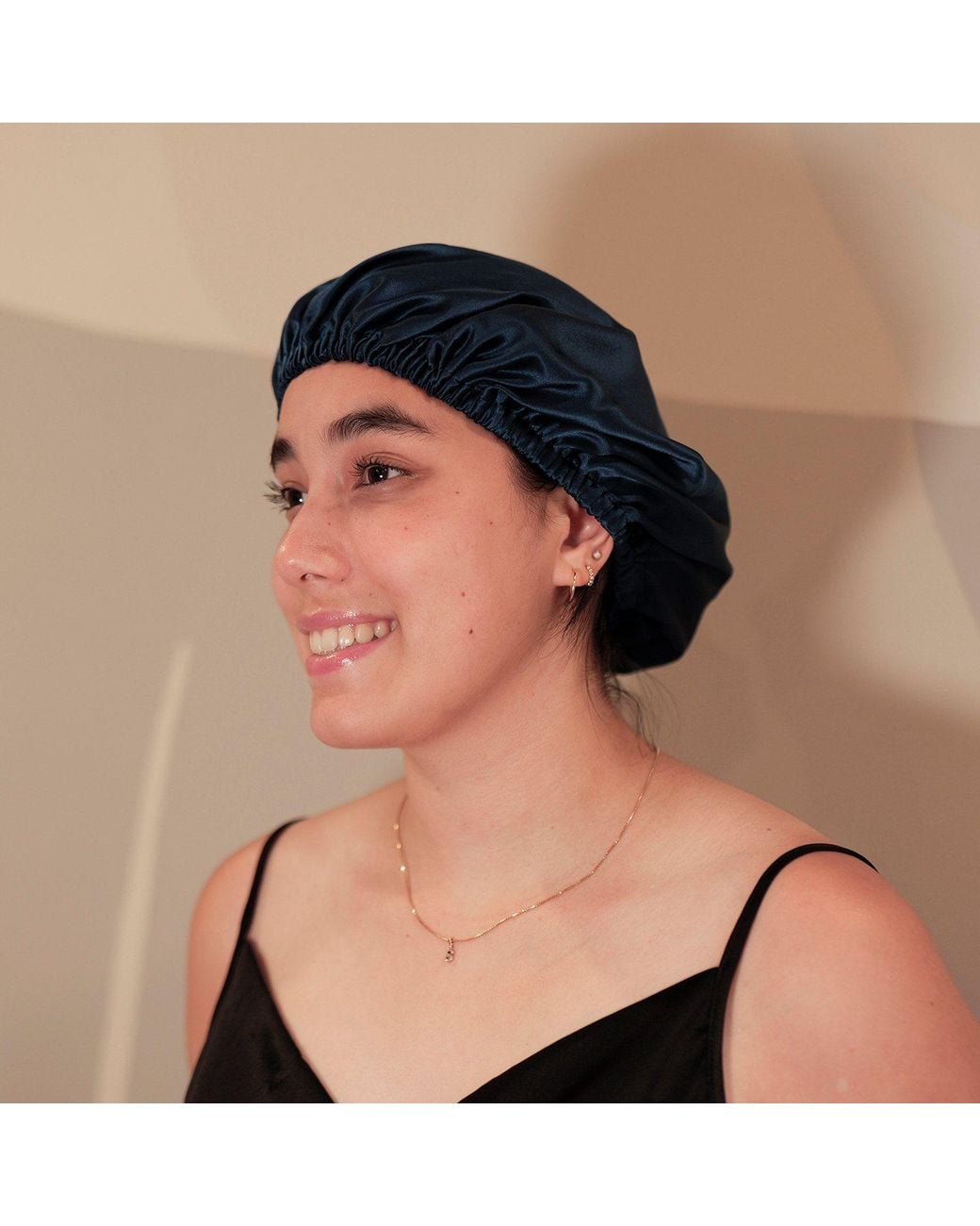 Soft Strokes Silk Blue Pure Mulberry Silk Hair Bonnet