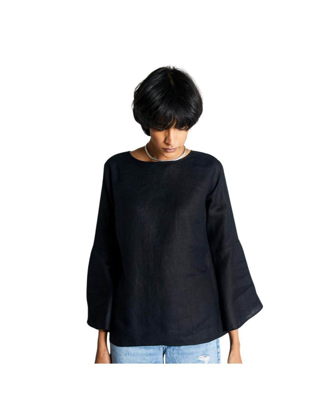REISTOR Blue The Button Back Hemp Shirt
