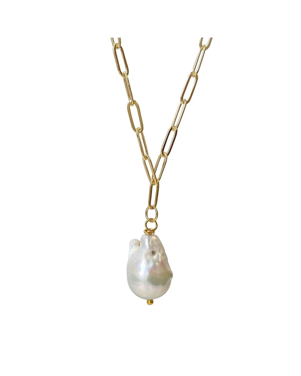 Smilla Brav Metallic Baroque Pearl Necklace Lindsay