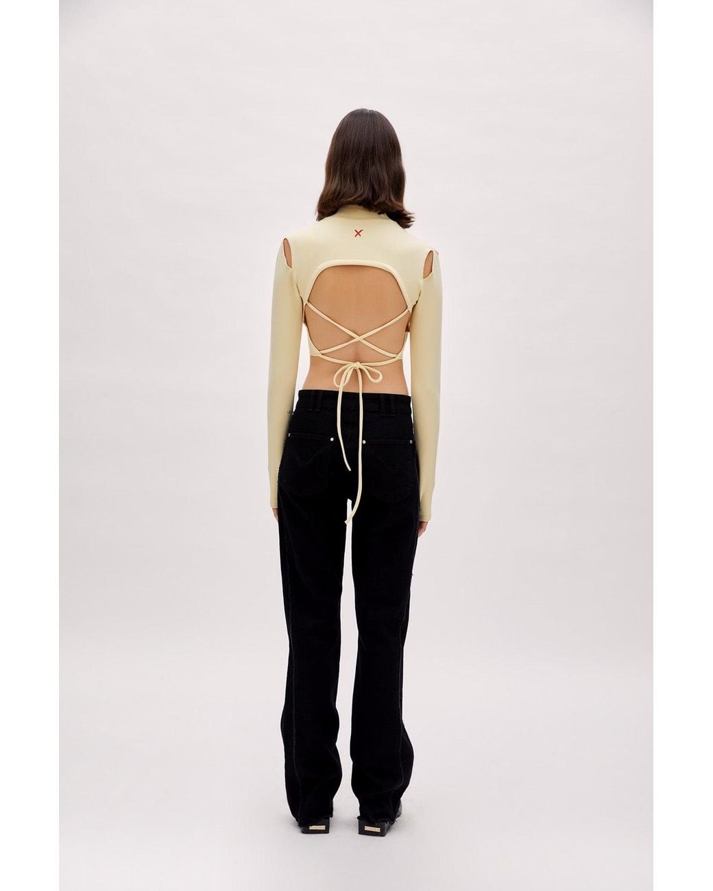 Pcfg Natural Neutrals Long Sleeve Crop Top