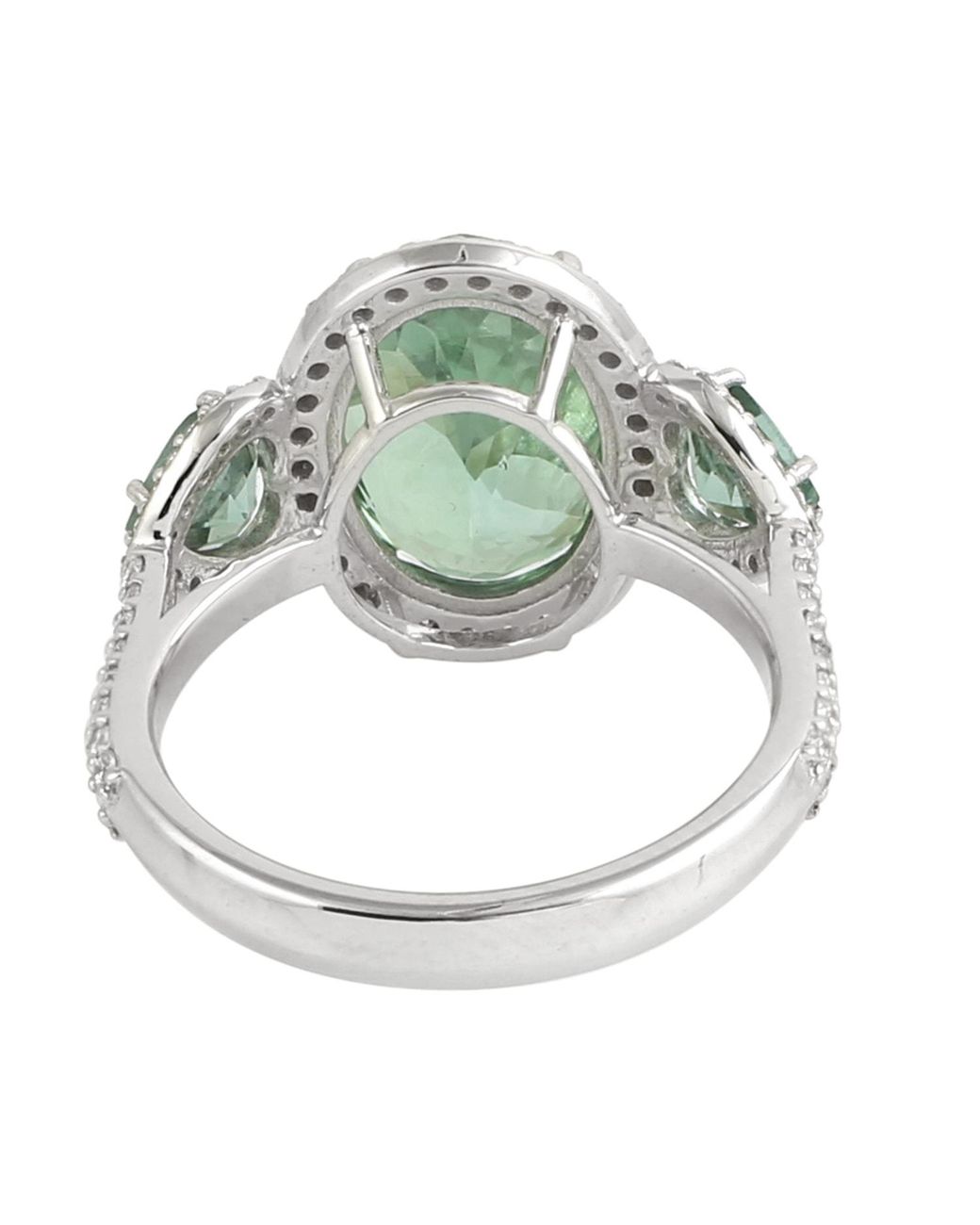 Artisan Green Tourmaline And Diamond Ring
