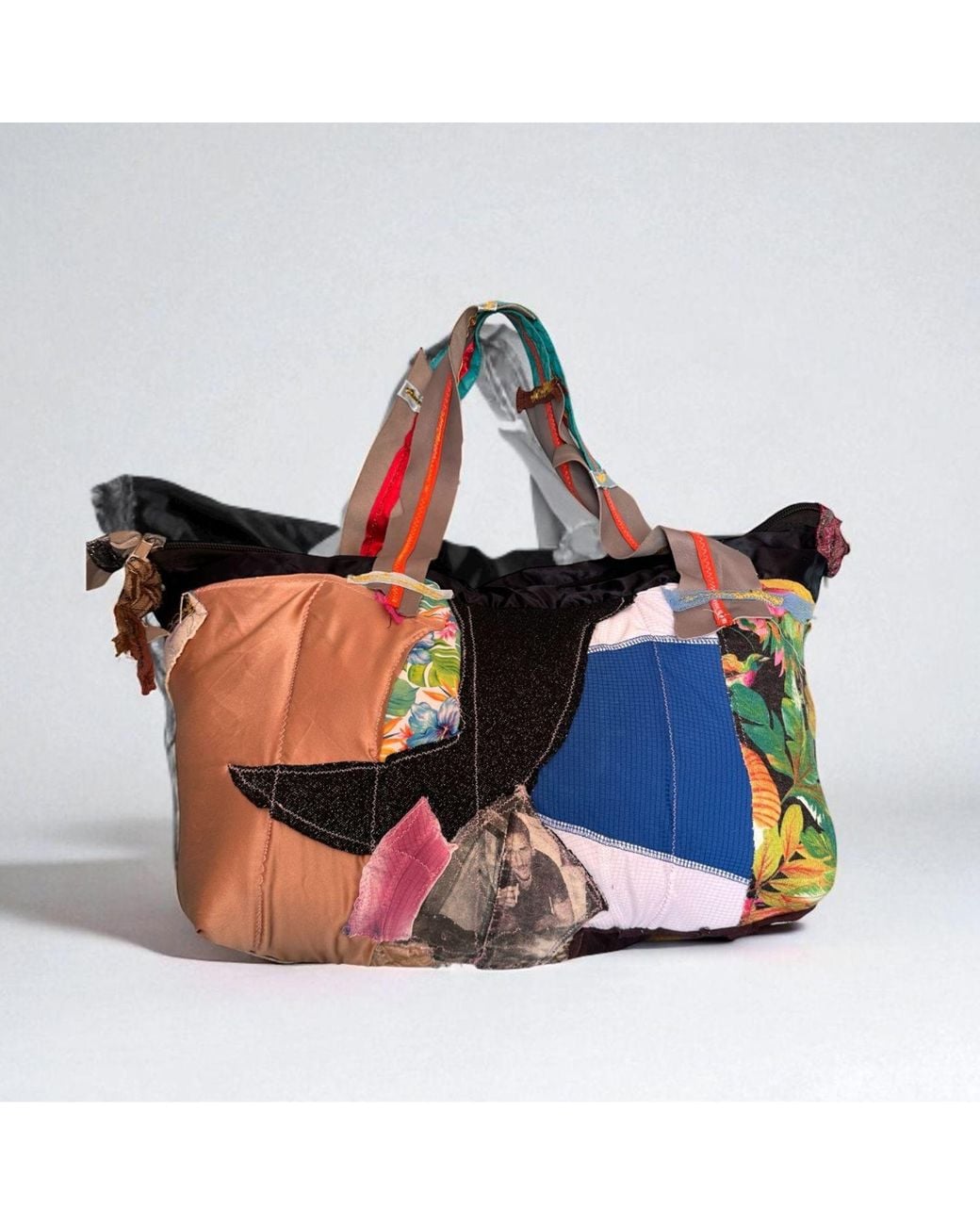 Miro Misljen Red Patchwork Asymmetric Tote