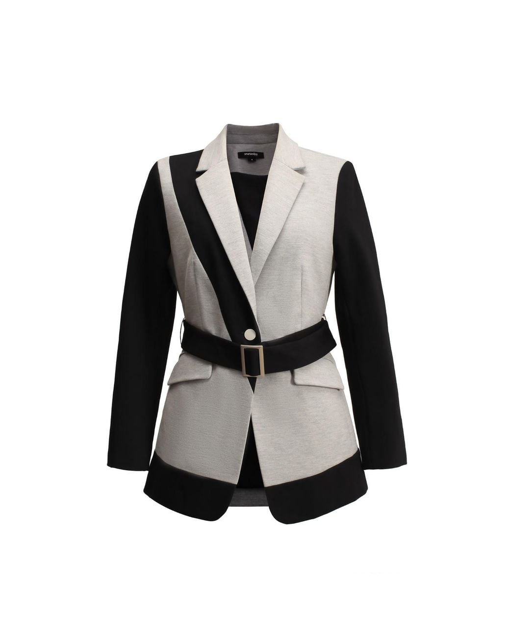 Smart and Joy Black Color Block Tailor Jacket
