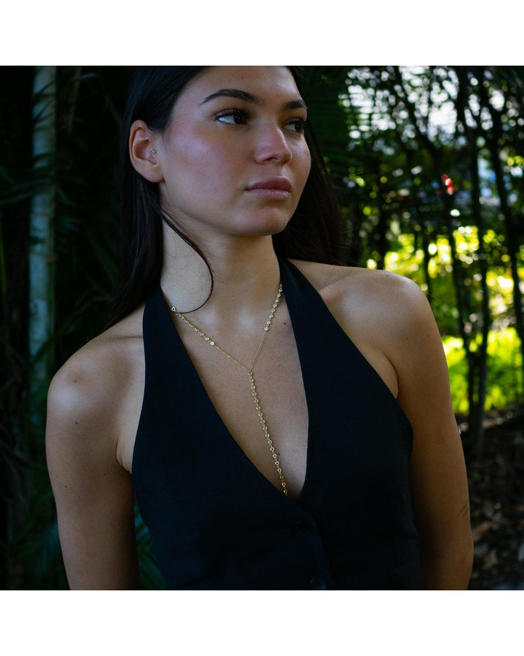Ebru Jewelry Metallic Starlight Elegance Diamond Y Necklace