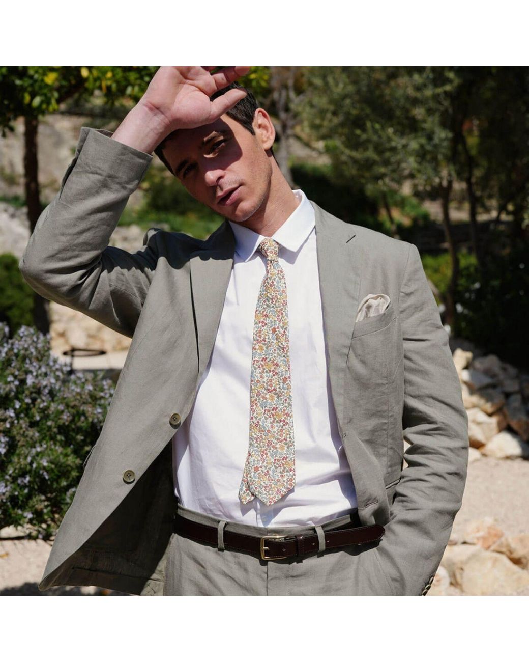 LE COLONEL Metallic Safran Liberty Ava Tie for men