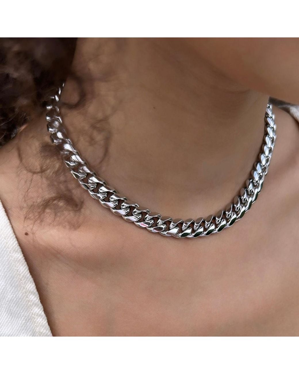 SHYMI Metallic Statement Cuban Necklace
