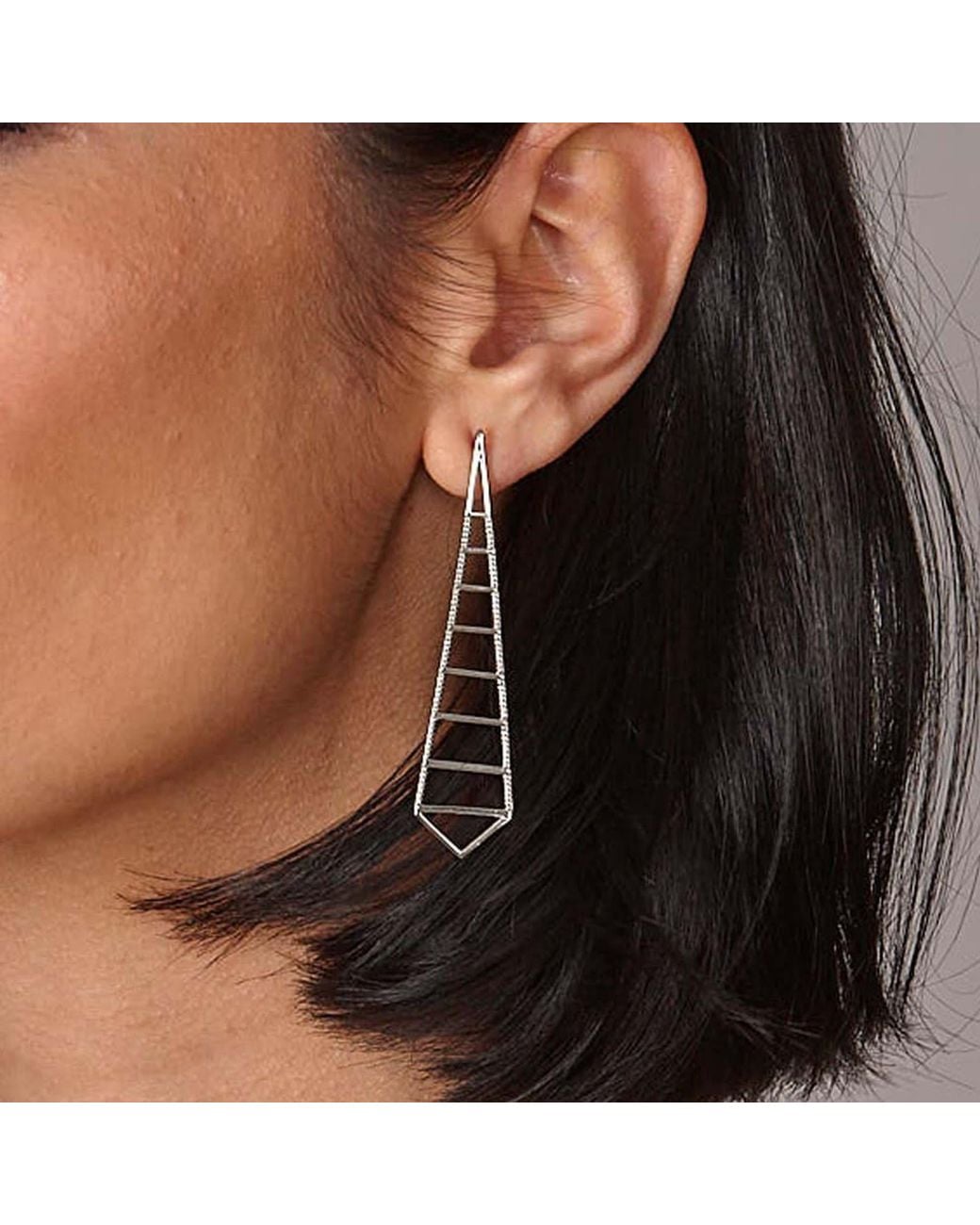 Lucy Quartermaine White Solid Sterling Egyptian Pyramid Earrings