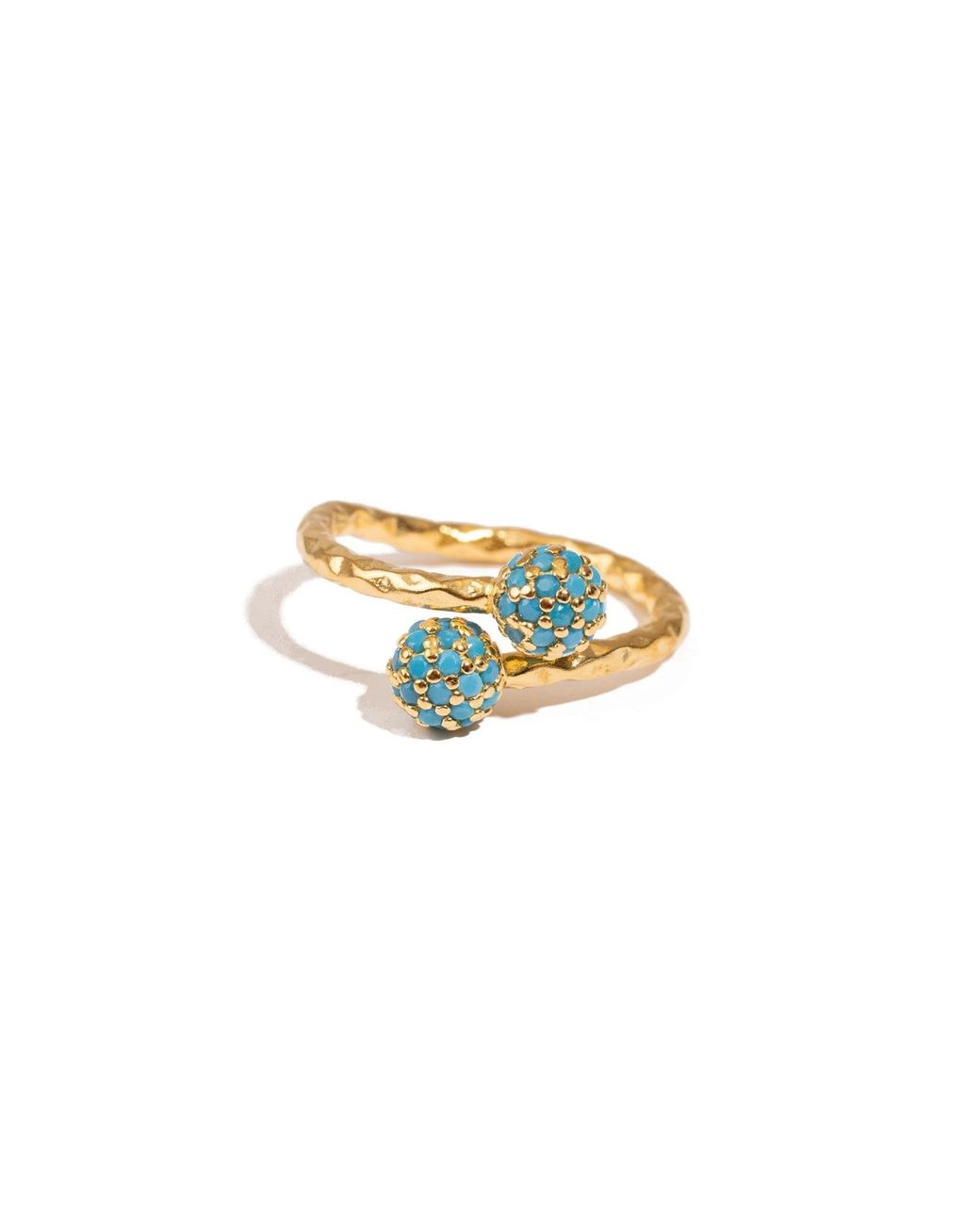 Ebru Jewelry Metallic Radiant Duo Adjustable Ring