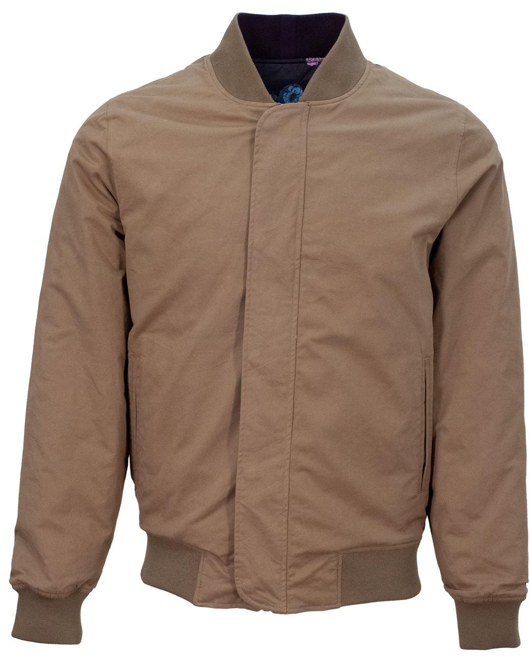 Lords of Harlech Blue Neutrals Ron Spaced Floral Reversible Bomber Jacket for men