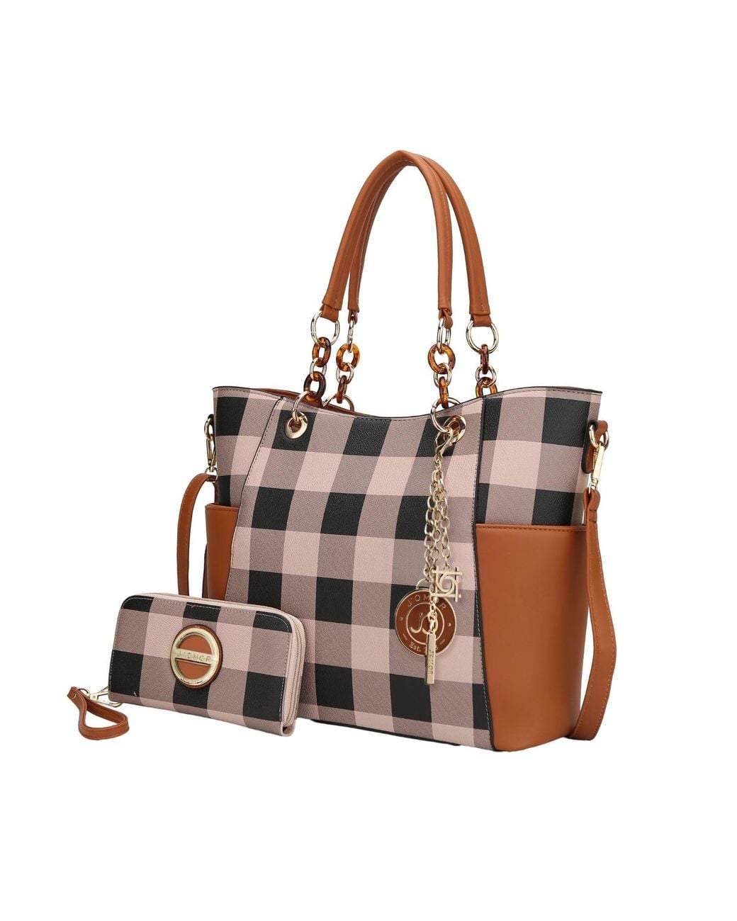Mkf Collection - J'omor Brown Bonita Tote Bag & Wallet Set