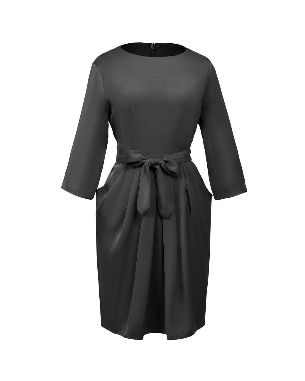 Smart and Joy Black Pegged Dress With Pleats