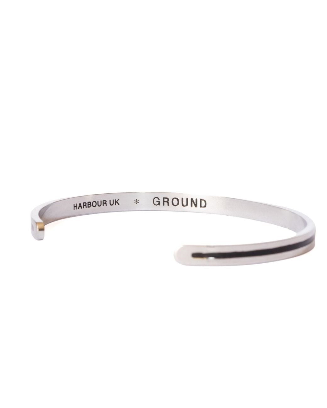 Harbour Uk White Ground Solid Stainless Steel Cuff for men