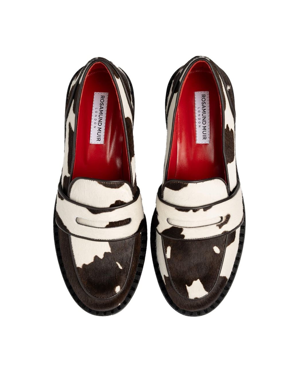 Rosamund Muir London Multicolor Neutrals Stratford Cow Print Calf Hair Loafers