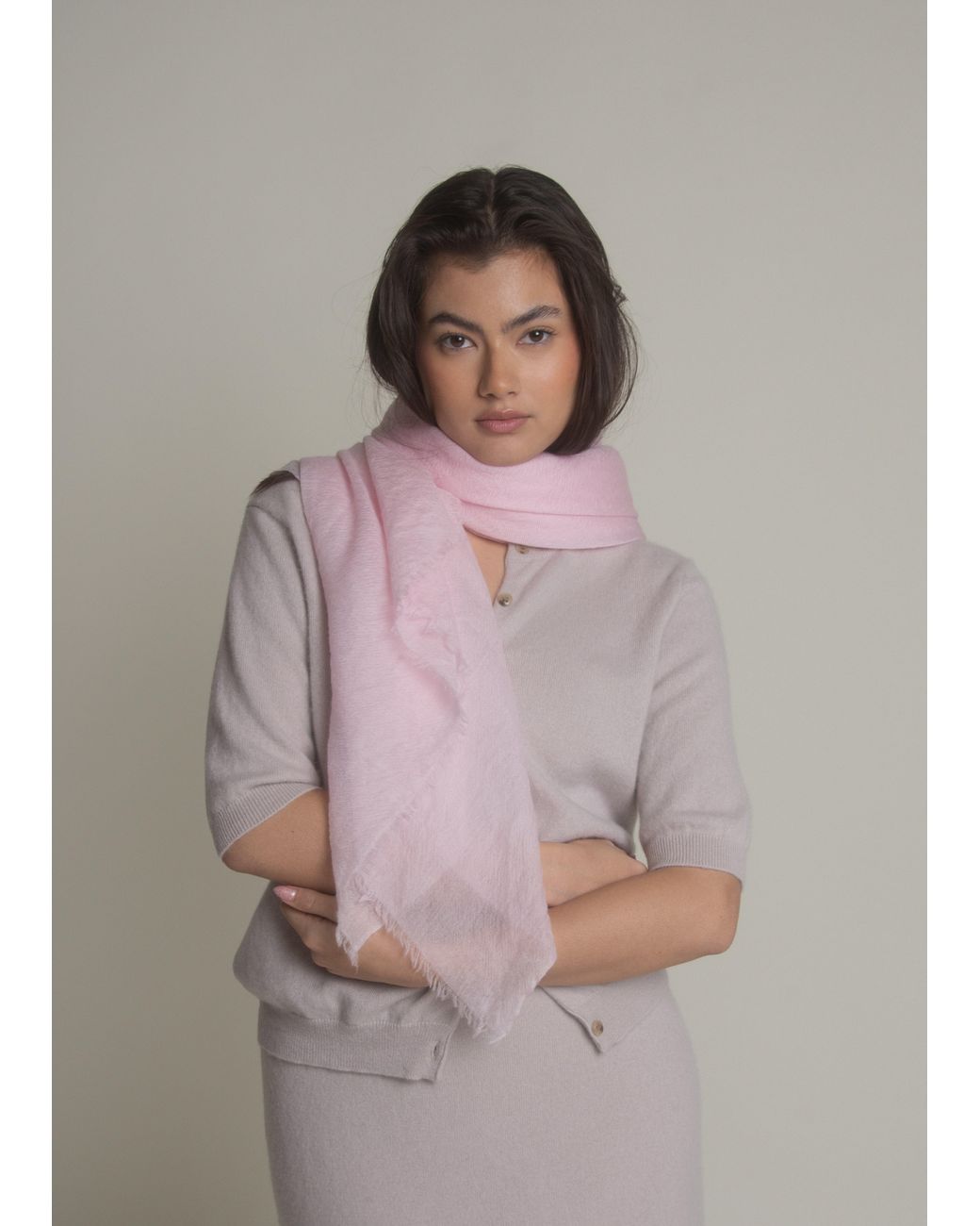 Fiora Muse Pink Ultralight Cashmere Shawl