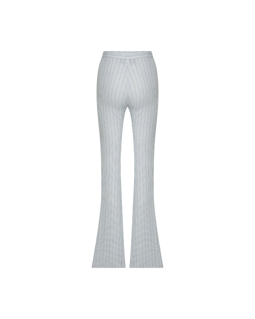 NAZLI CEREN Gray Doxy Flared Cotton Trousers