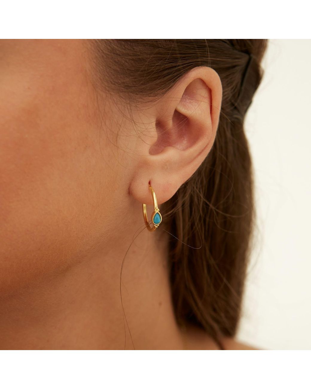 Spero London Metallic Drop Solitaire Earring Sterling