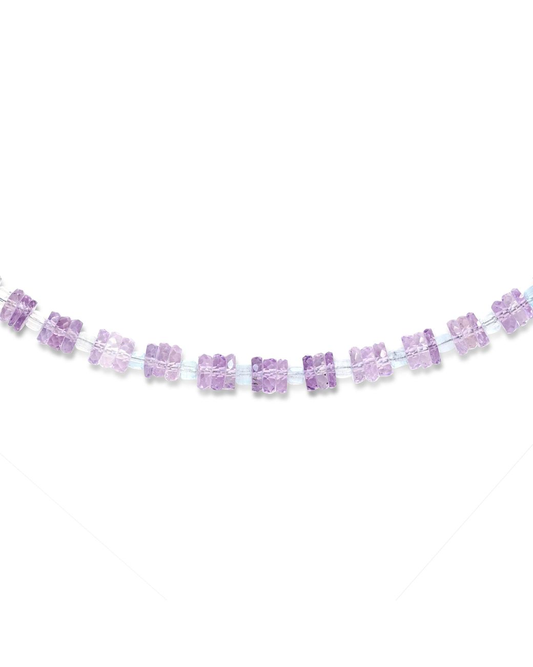 Bombyx House Metallic Birthstone February Amethyst Heishi Necklace