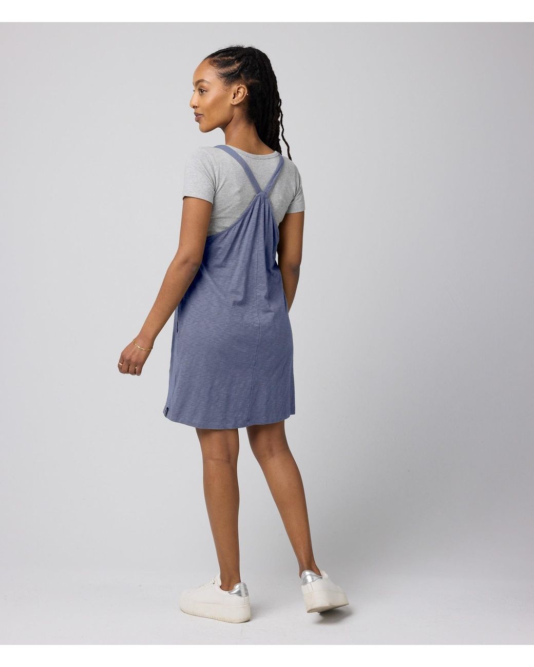 Known Supply Blue Overall Cotton Dress