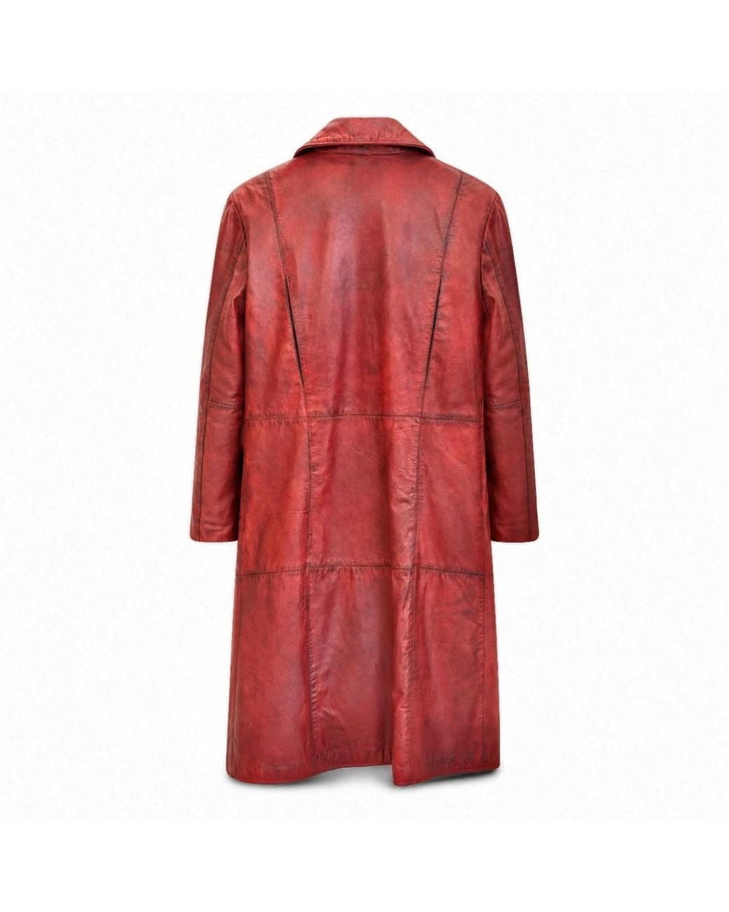 Zasta Studio Red The Planet Long Coat Leather Jacket for men