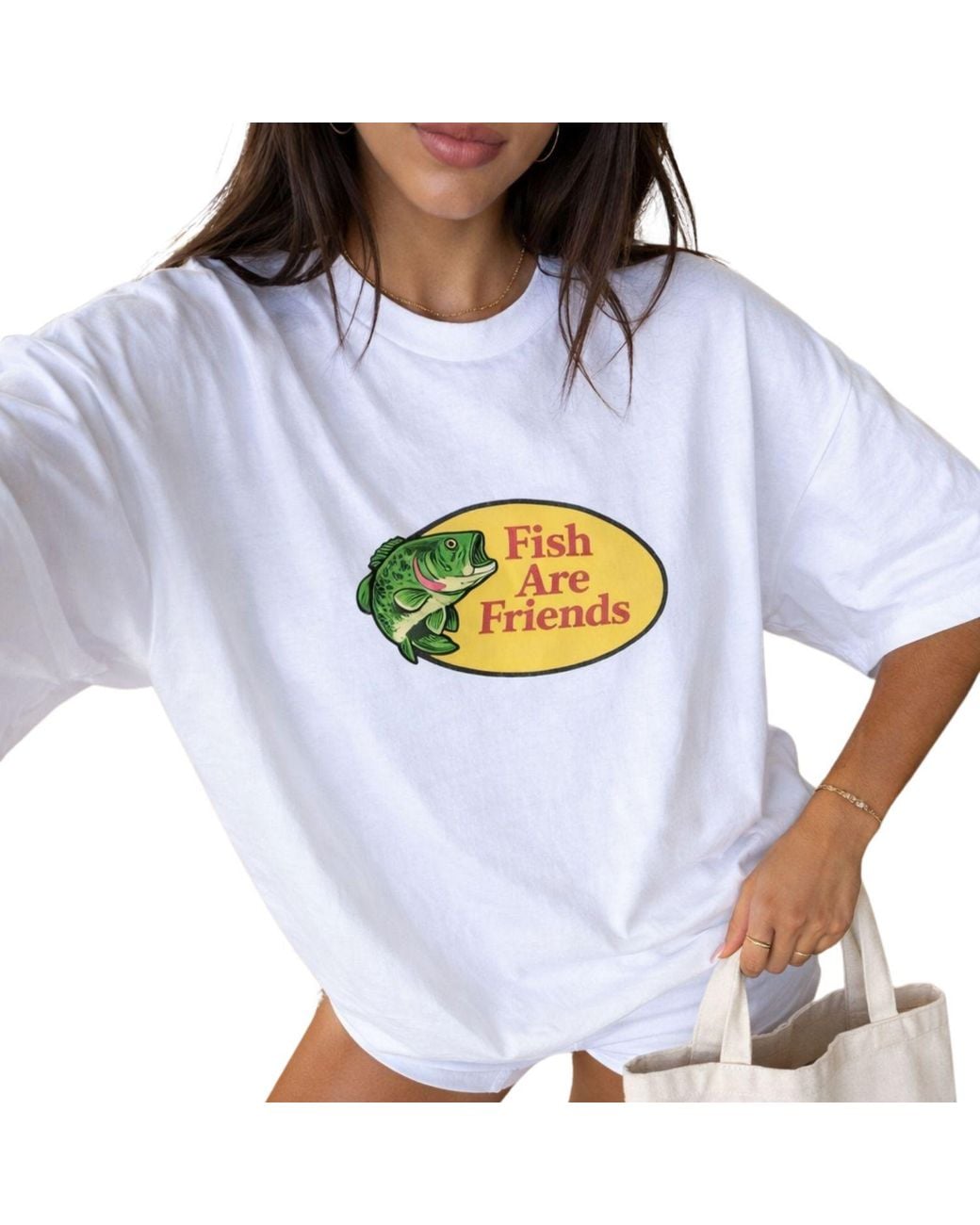 Dont Eat the Homies White Fish Are Friends Tee for men