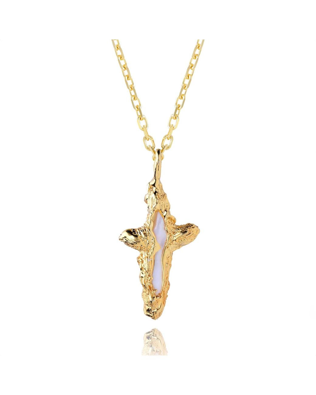 Ece London Metallic The Tethys Baroque Pearl Cross