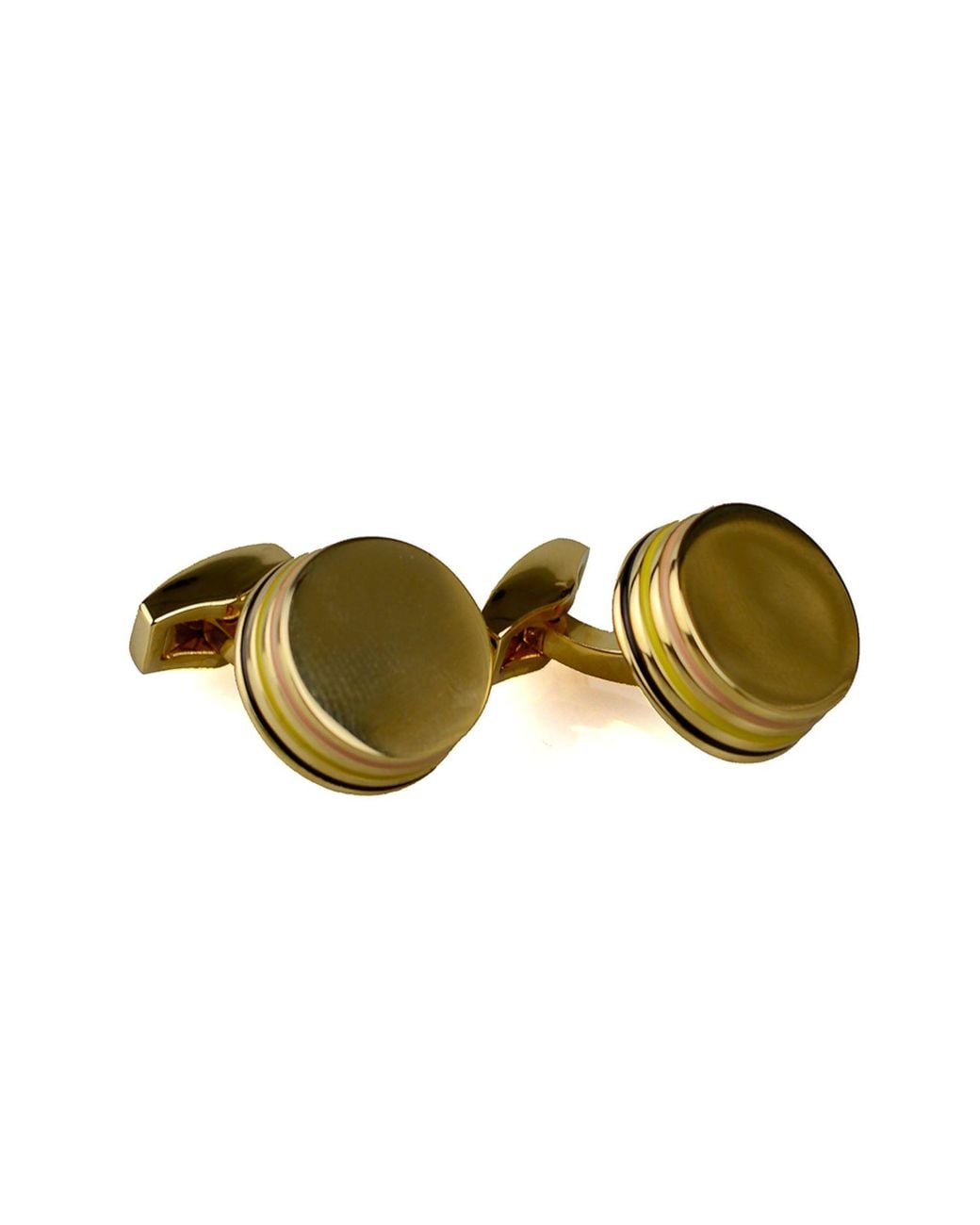 DAVID WEJ Green Round Metal Cufflinks – for men