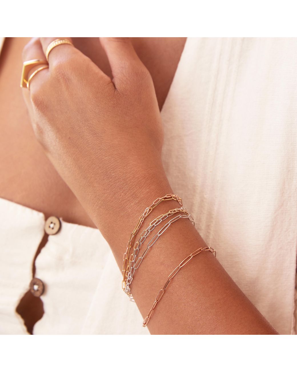 Maya Brenner Metallic Element Short Link Bracelet