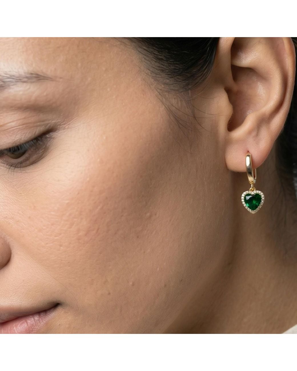 Uchi and Soto Metallic Kokoro Heart Hoop Earrings