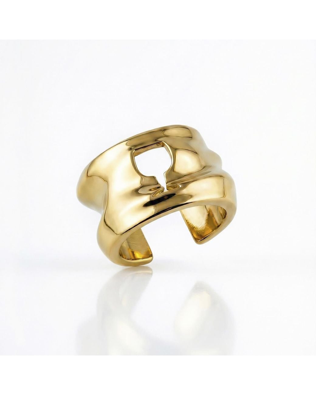 Mercela Metallic Sculptural Wine Glass Statement Ring – Artisan Jewellery