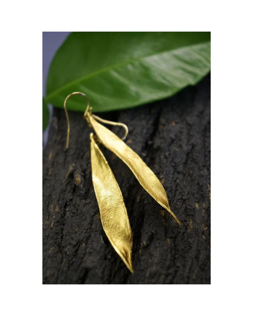 Mother Nature Jewelry Metallic Leaf Earrings, Handmade Statement Dangles