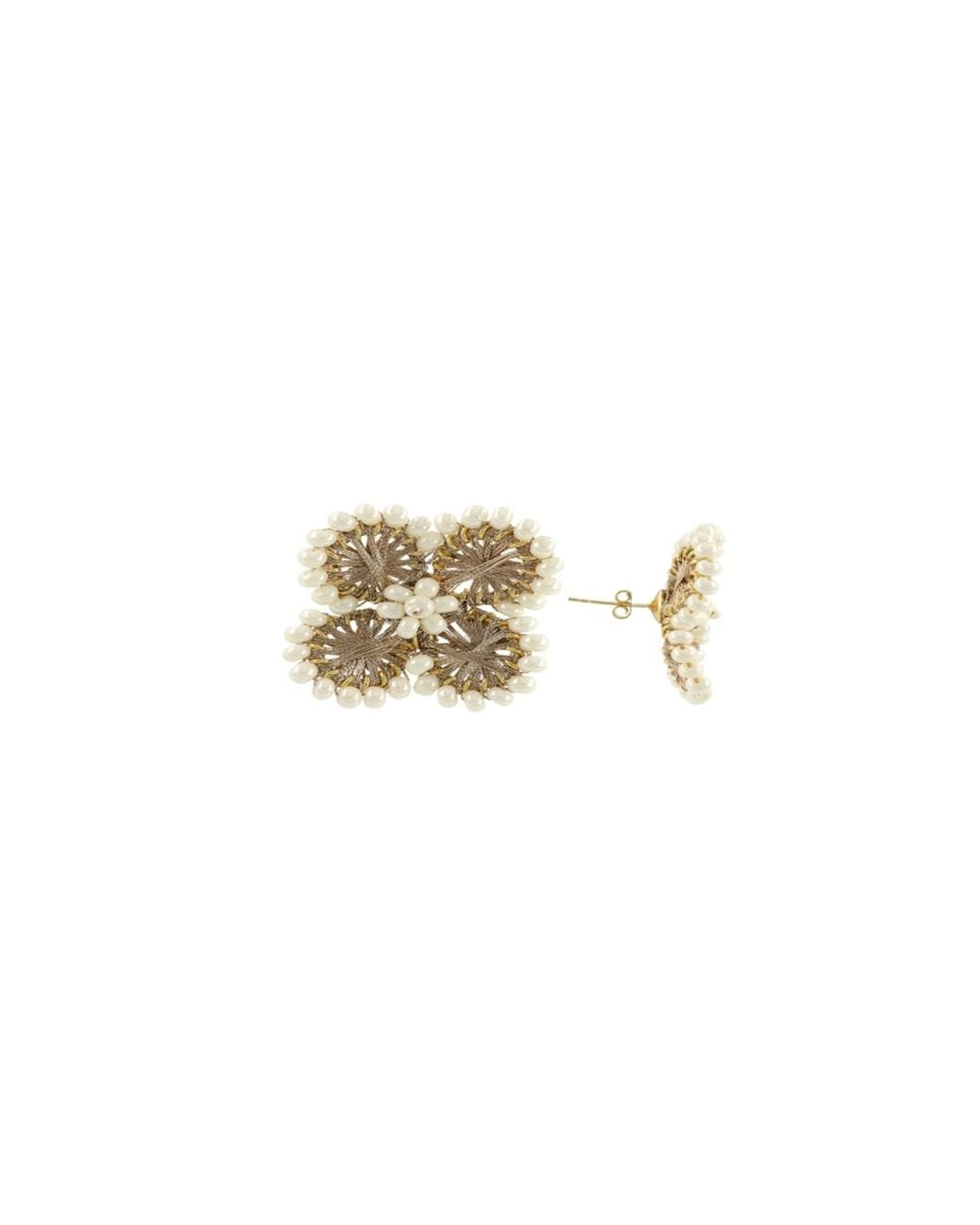 LOTT.gioielli Metallic Neutrals Flower Earring S