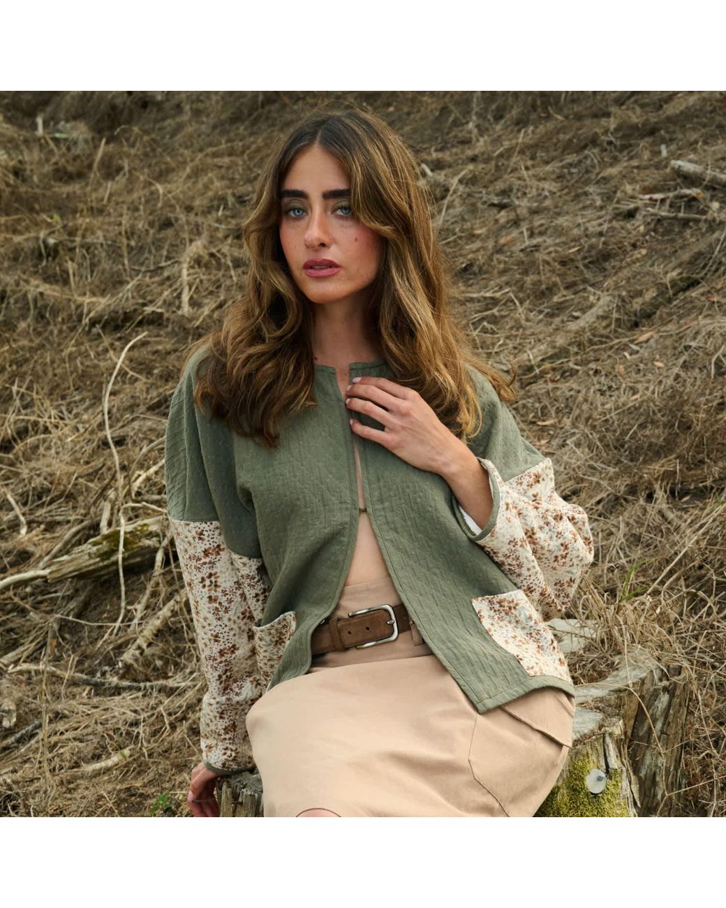 Italia A Collection Green The Joni Crew Jacket