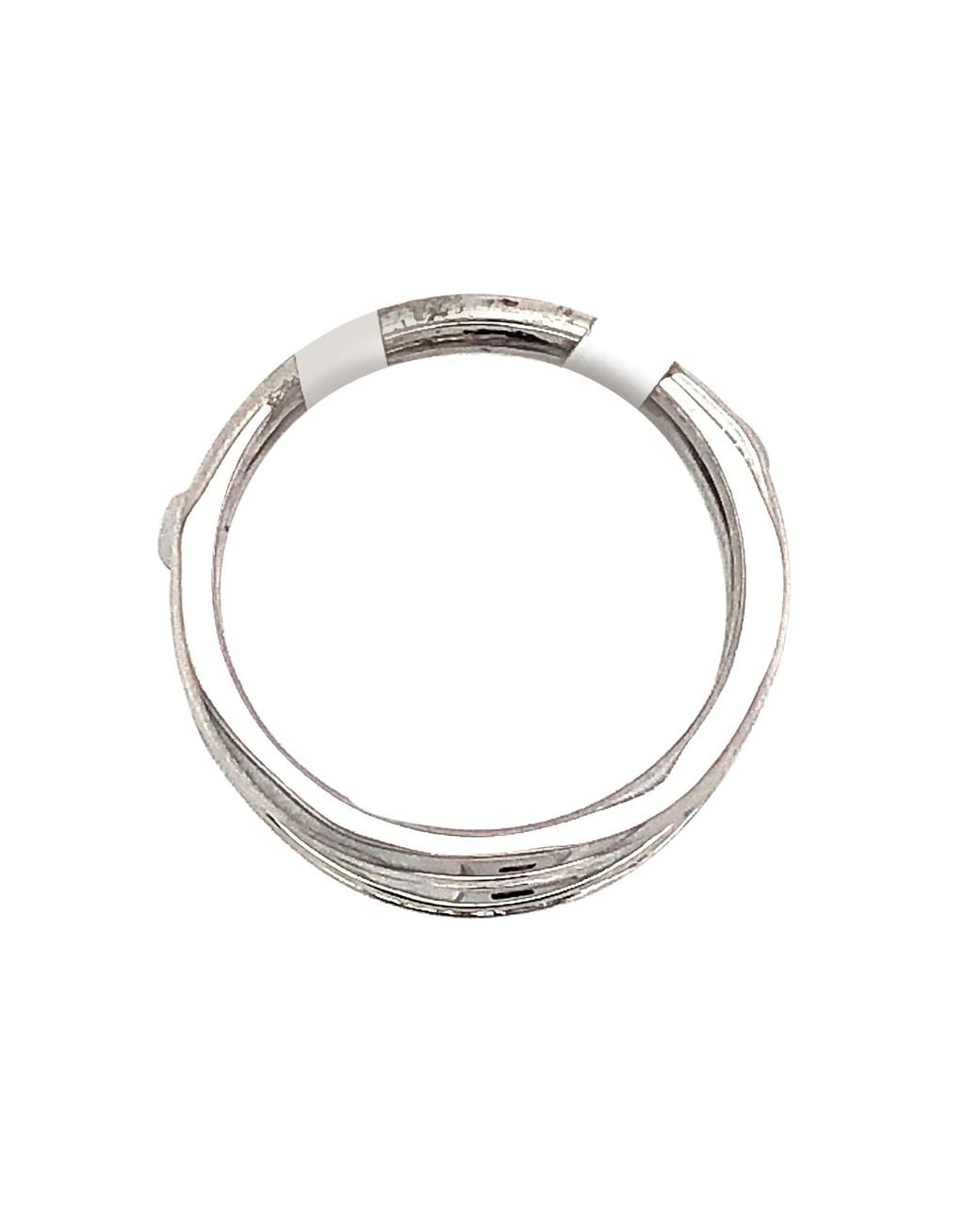 Artisan Metallic Handmade Pave Diamond Ring 18k Solid White Gold