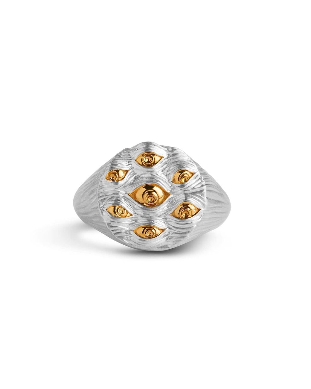 Kasun Metallic Eyes Of Many Signet Ring