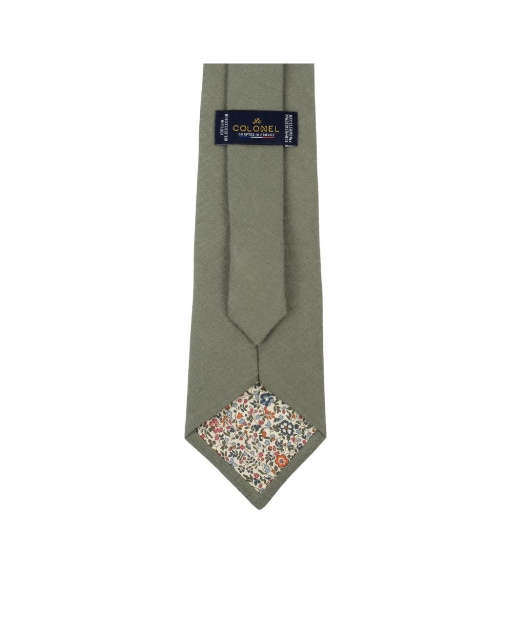 LE COLONEL Green Clay Linen Tie for men