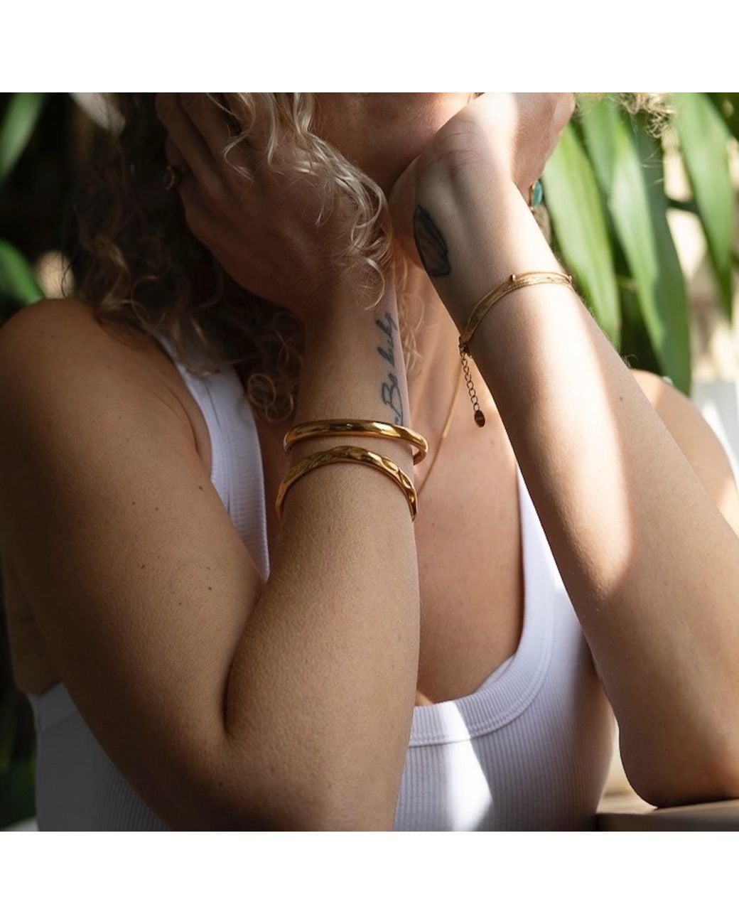 Divine Aria Metallic The Camila Hammered Effect Indian Tarnish Free Bangle
