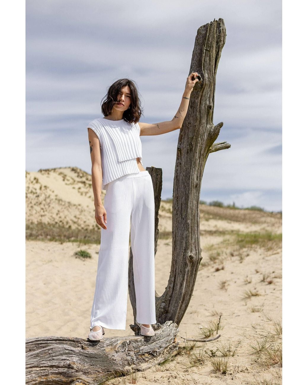 SALANIDA White Nuovo Organic Cotton Asymmetric Top