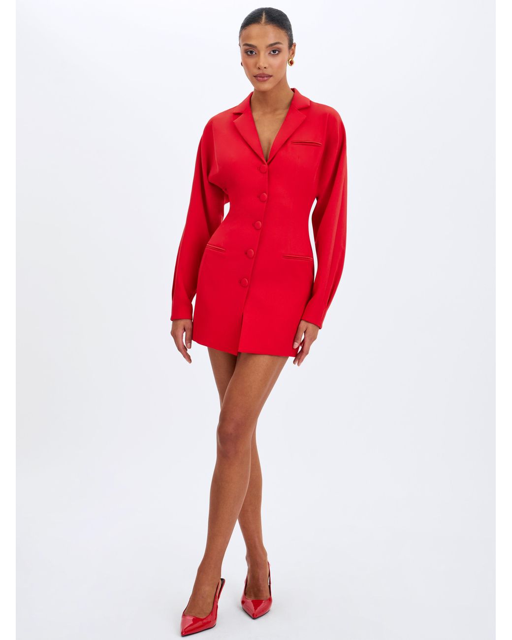 Miss Circle New York Red Blythe Cherry Batwing Blazer Mini Dress