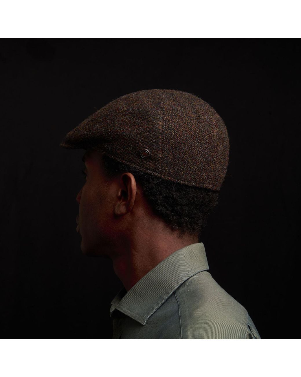 Dasmarca Hats Brown Justin Chestnut Harris Tweed Flat Cap Made for men