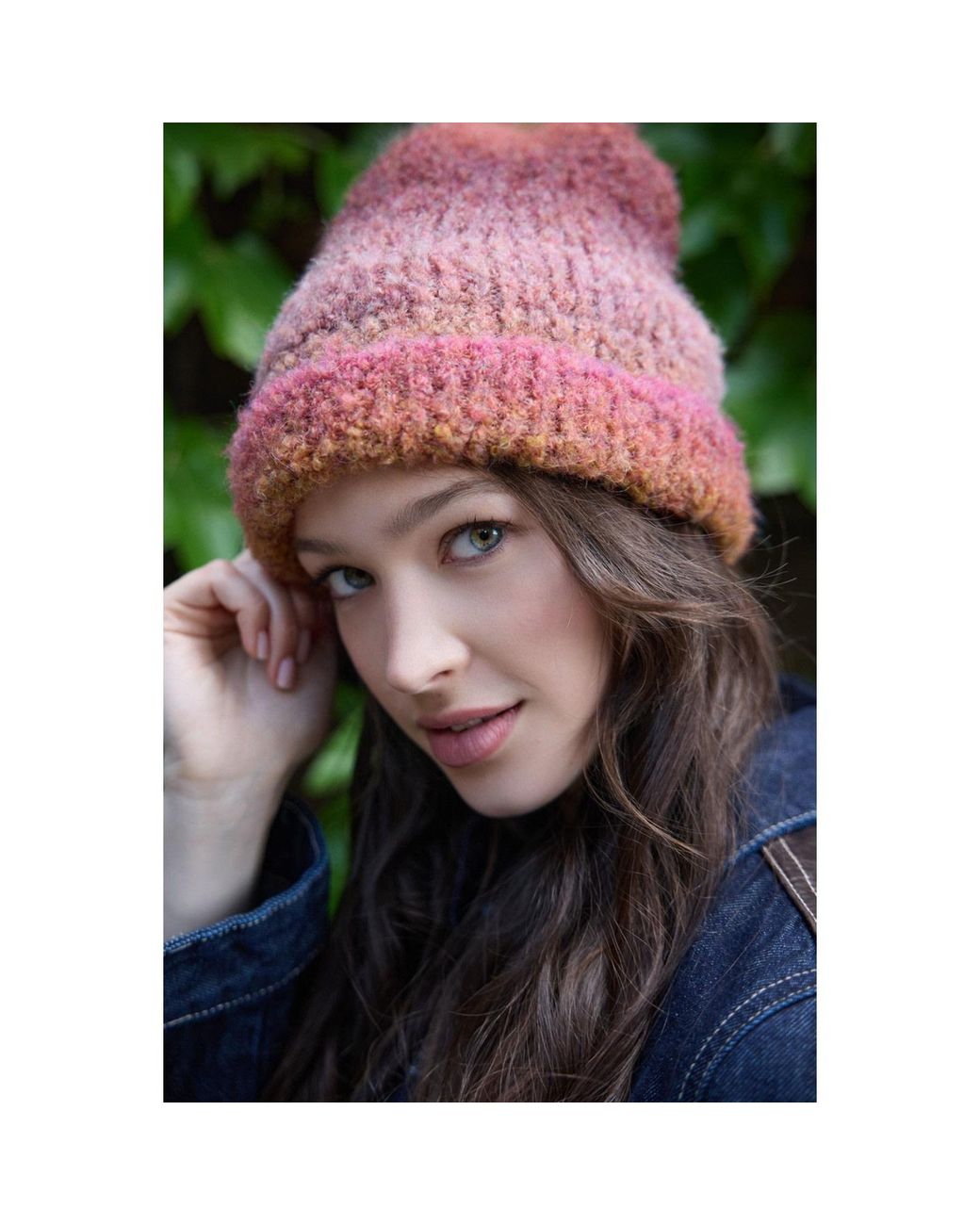 Saachi Brown Gradient Knit Beanie