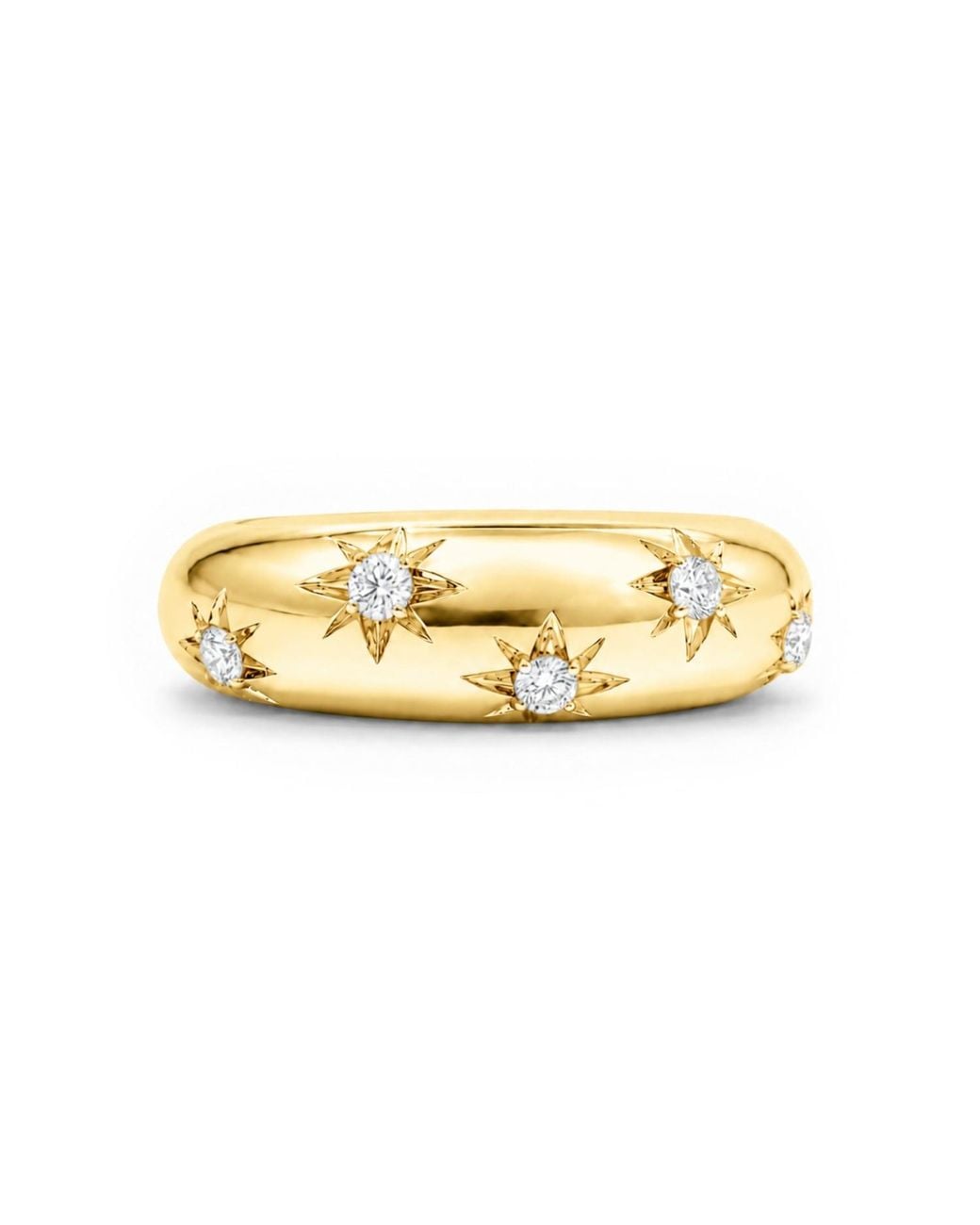 Unaloe Metallic Quartz Starburst Wide Band Ring – Plated Sterling