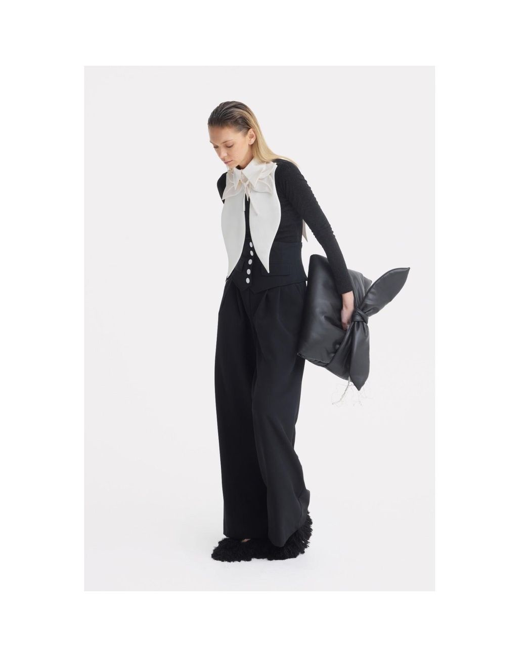 Julia Allert Natural Neutrals Oversized Satin Bib Collar