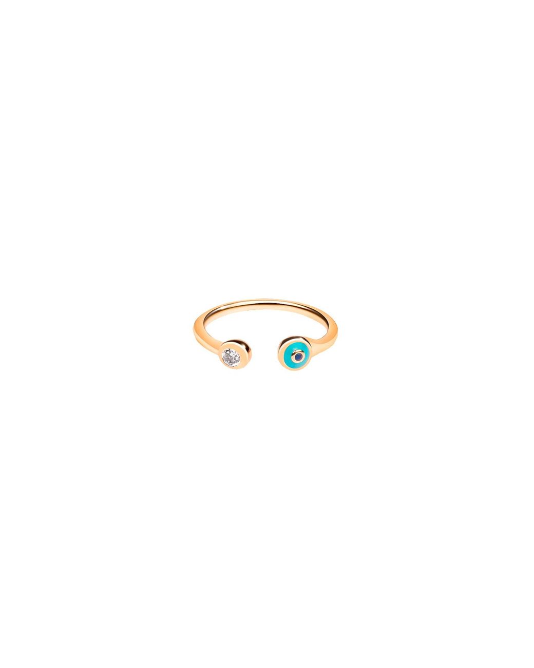 Karma and Luck Metallic Enamel Evil Eye Ring – Protection Statement Jewelry – Defensive Shield